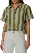 KUT from the Kloth Aida Stretch Cotton Blend Short Sleeve Button-Up Top