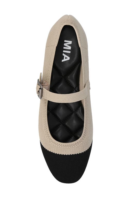 Mia Brita Knit Mary Jane Ballet Flat In Sand/black