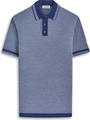 Bugatchi Tipped Short Sleeve Cotton & Silk Polo Sweater