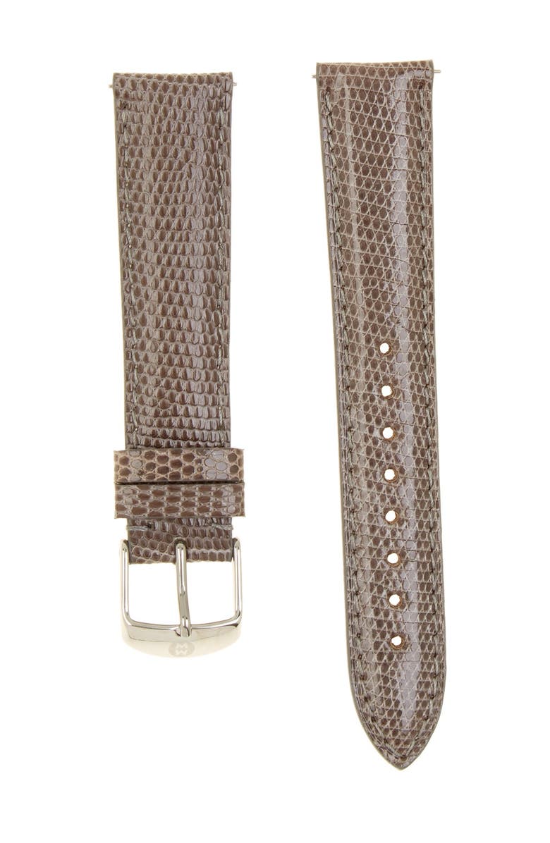 MICHELE 18mm Lizardskin Watch Strap, Main, color, 