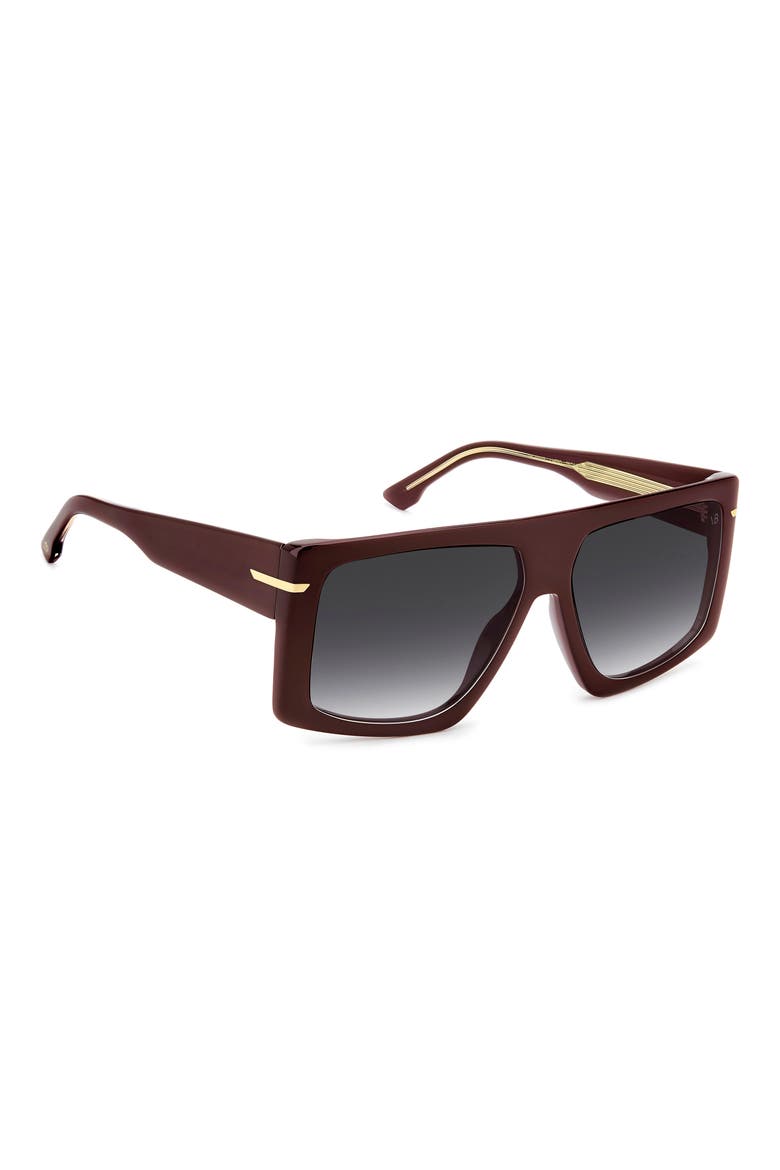 59mm Rectangular Sunglasses, Alternate, color, BURGUNDY/ DARK GREY SF