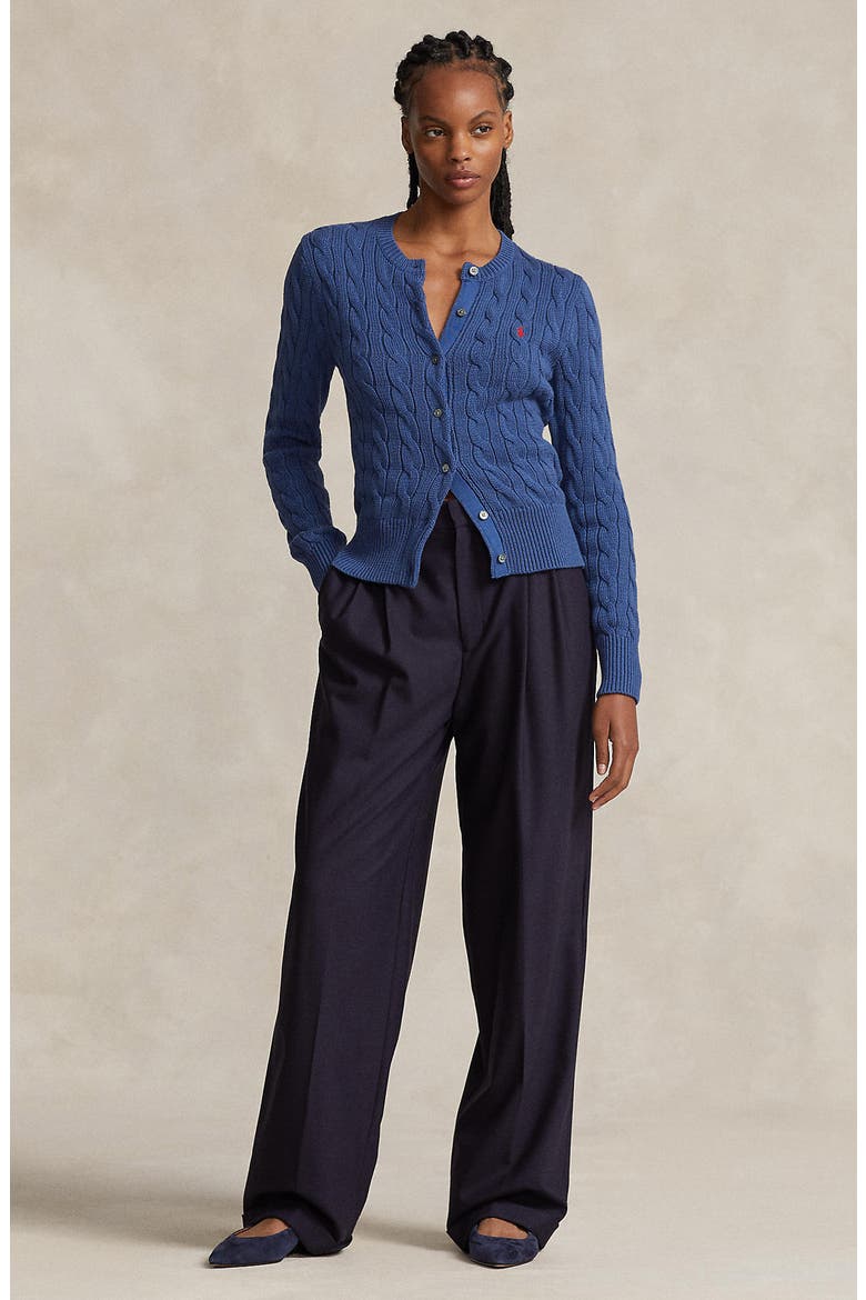 Cable Stitch Cardigan, Alternate, color, GEM BLUE