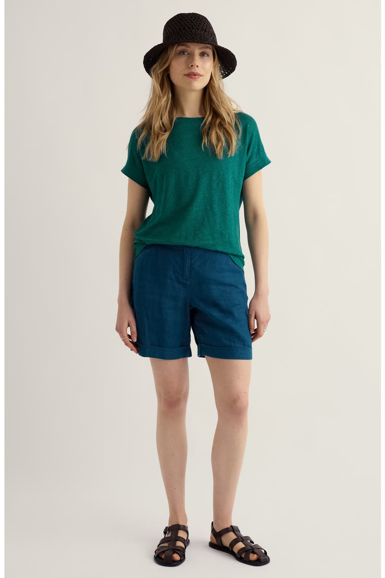 Carn Cove Linen T-Shirt, Alternate, color, PINE SHOOTS