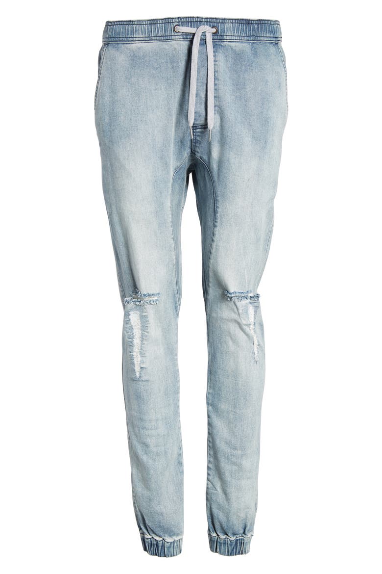 Sureshot Skinny Fit Jogger Pants, Alternate, color, MID BLUE RIP