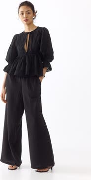 H&M Straight Muslin Trousers