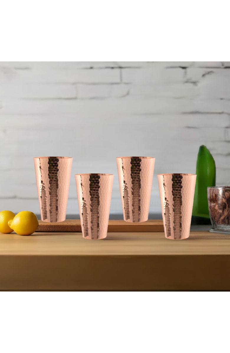 Prince of Scots Hammered Copper Ice Tea Tumbler - Set of 4, Alternate, color, Copper