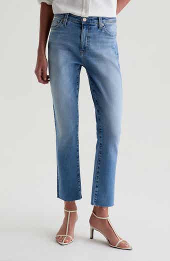 AG Mari Raw Hem Slim Straight Leg Crop Jeans