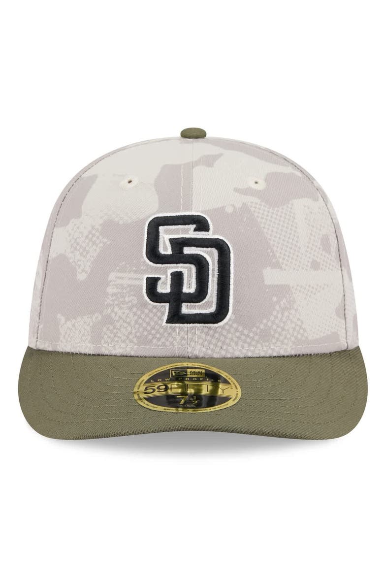 Men's New Era Light Beige/Olive San Diego Padres 2025 Armed Forces Day Low Profile 59FIFTY Fitted Hat, Alternate, color, Light Beige