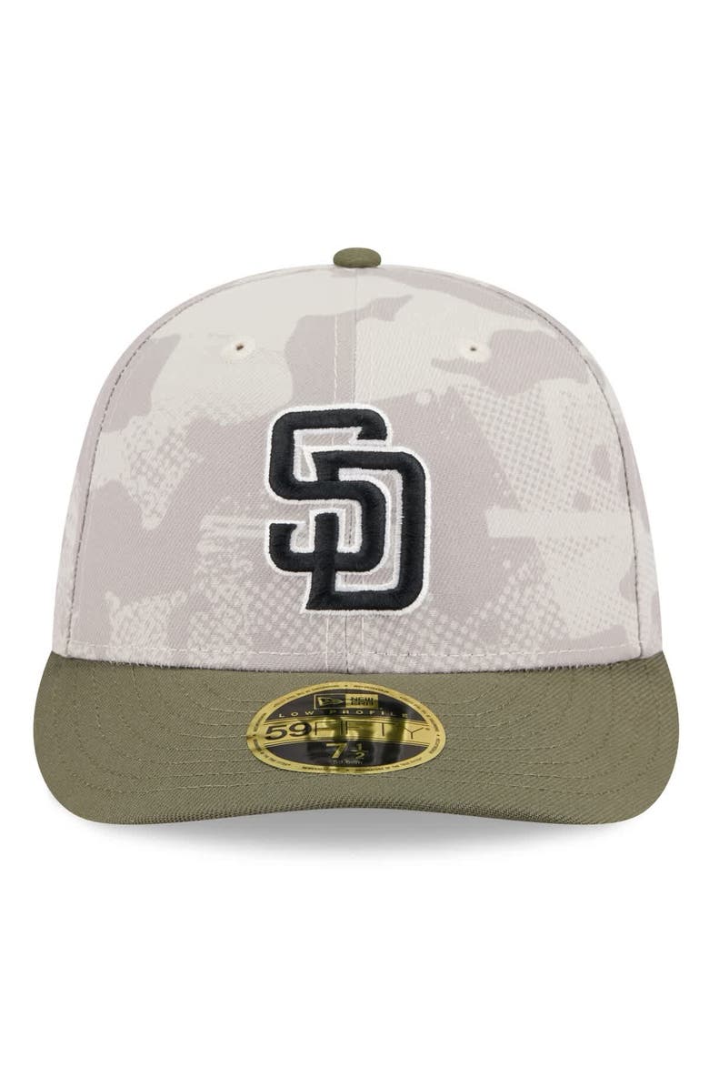New Era Men's New Era Light Beige/Olive San Diego Padres 2025 Armed Forces Day Low Profile 59FIFTY Fitted Hat, Alternate, color, Light Beige