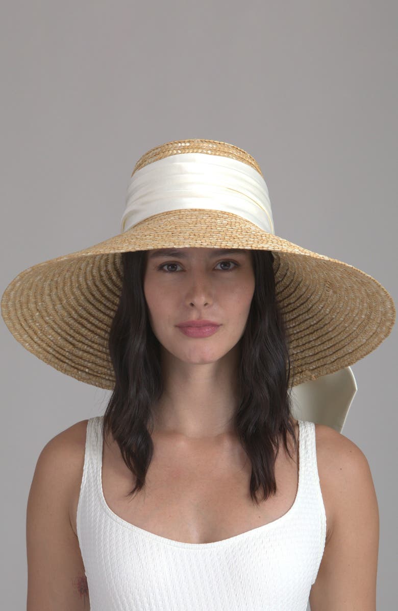 Eugenia Kim Mirabel Bow Straw Sun Hat, Alternate, color, Natural