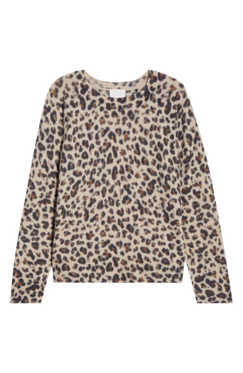 Caslon<sup>®</sup> Leopard Print Raglan Wool & Cashmere Sweater, Alternate, color, Tan- Black Bea Leopard