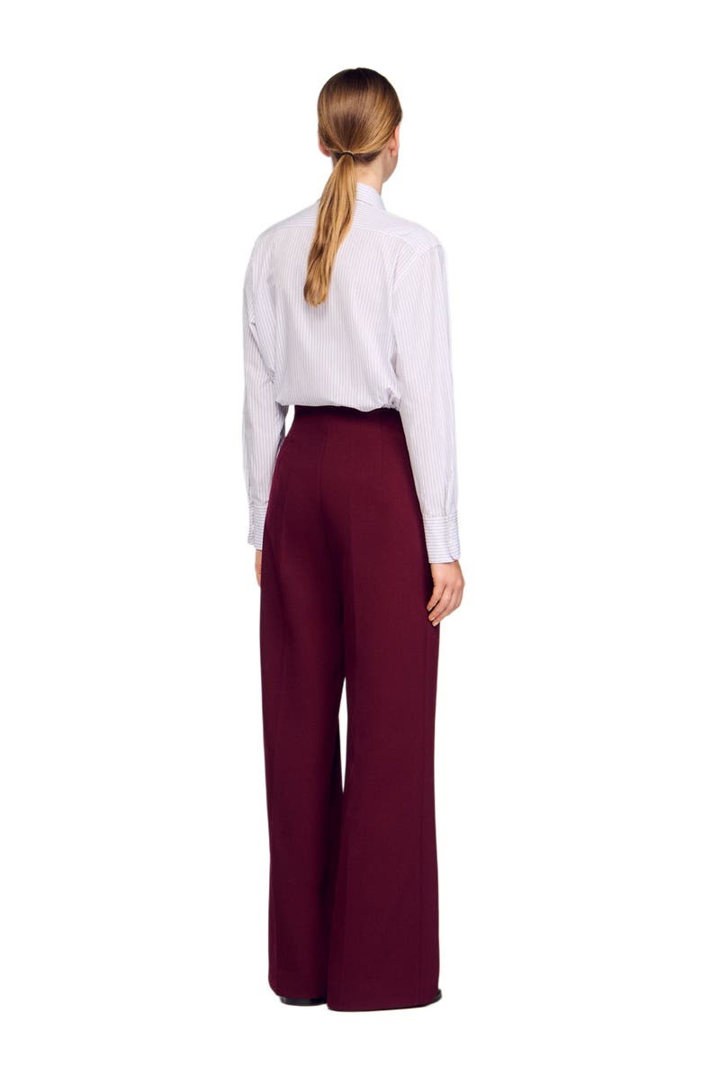 SANDRO Wide-leg trousers, Alternate, color, Bordeaux
