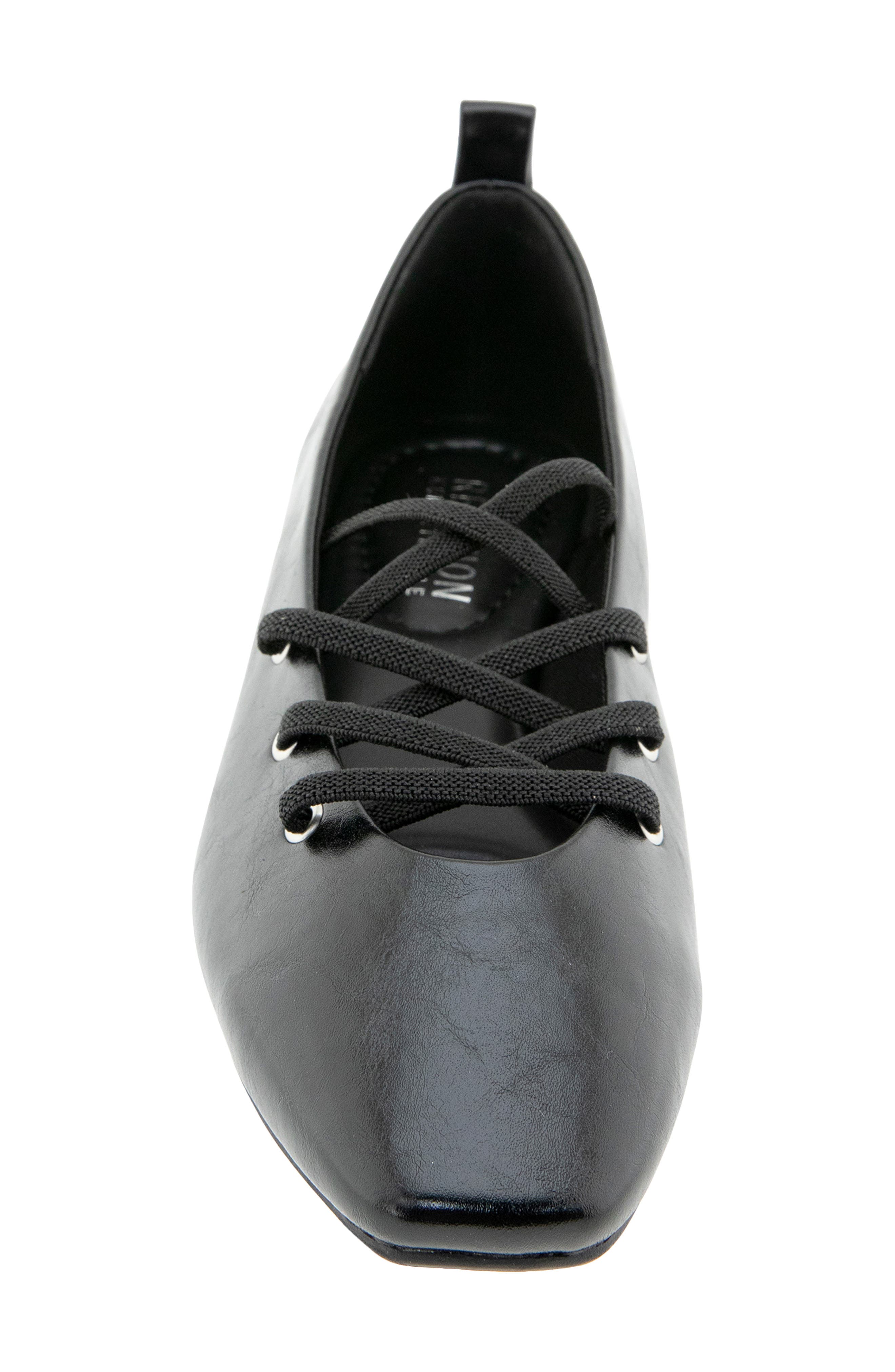 Maxima Lace-Up Flat, Alternate, color, BLACK