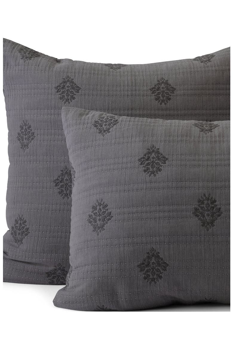 Embroidered Matelasse Pillow Sham, Main, color, Ultimate Gray Medallion Floral