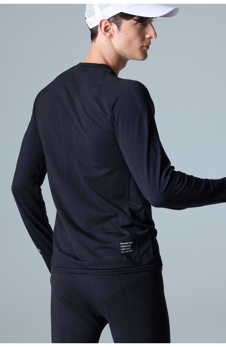 COZY ZERO Tech Merino Classic Fit Long Sleeve Base Layer, Alternate, color, Black