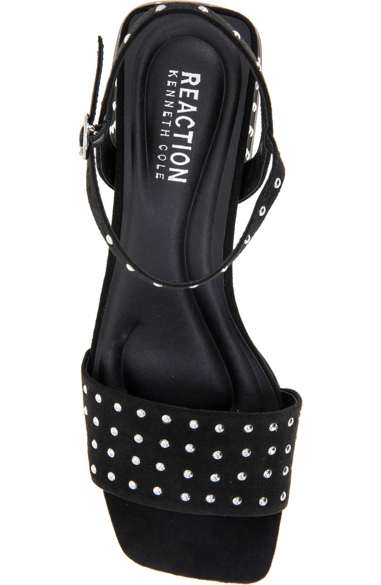 Reaction Kenneth Cole Buena Block Heel Sandal, Alternate, color, Black Micro