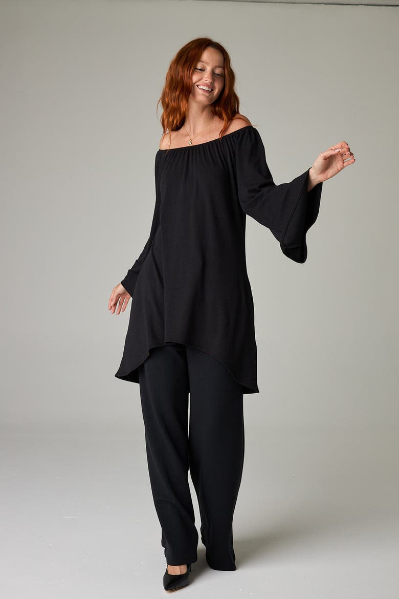 Baikal Eco-Luxe Fleece Wide-Leg Long Pant - Cloud-Soft Comfort, Alternate, color, Coal Black