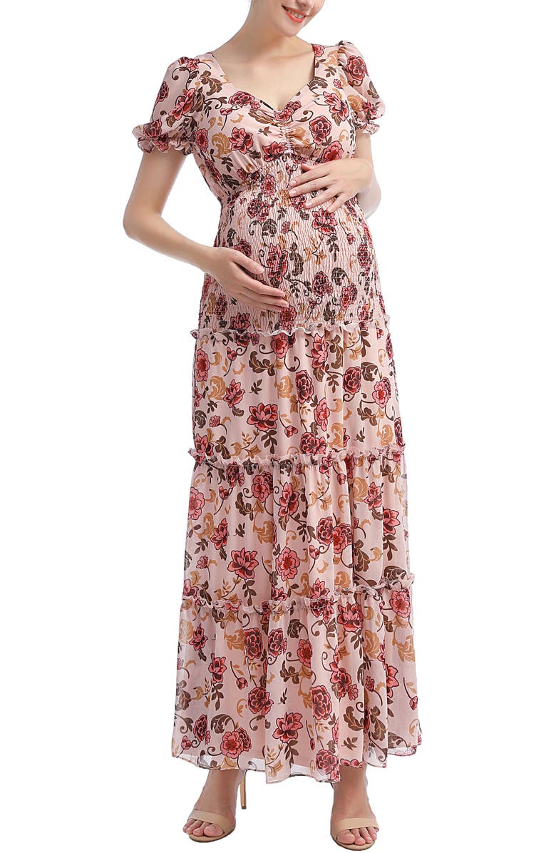 Kimi & Kai Aoife Maternity Maxi Dress, Main, color, Multicolored