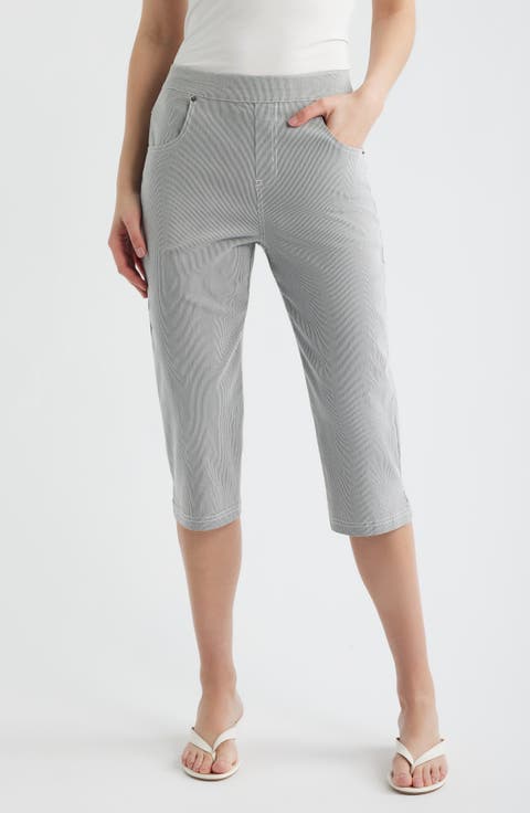 Spring Stripe Petal Pusher Capri Pants