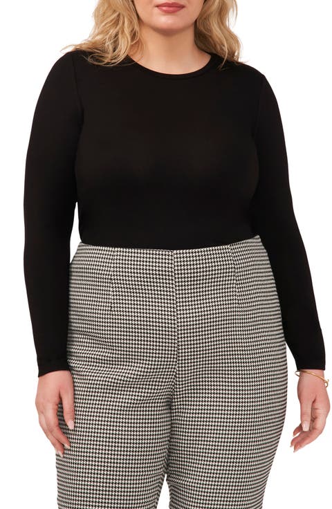 Crewneck Long Sleeve Knit Top (Plus Size)