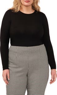 Halogen® Crewneck Long Sleeve Knit Top