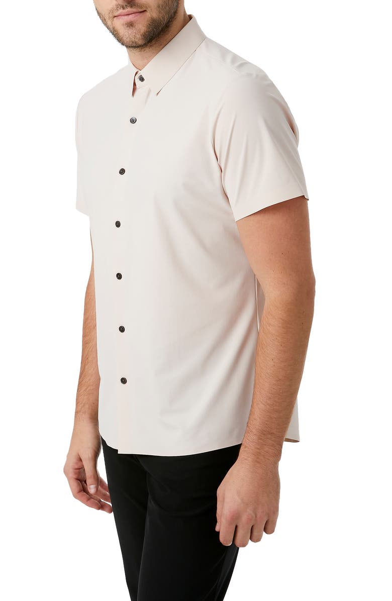 7 Diamonds American Me Slim Fit Short Sleeve Button-Up Performance Shirt, Alternate, color, Rose Quartz