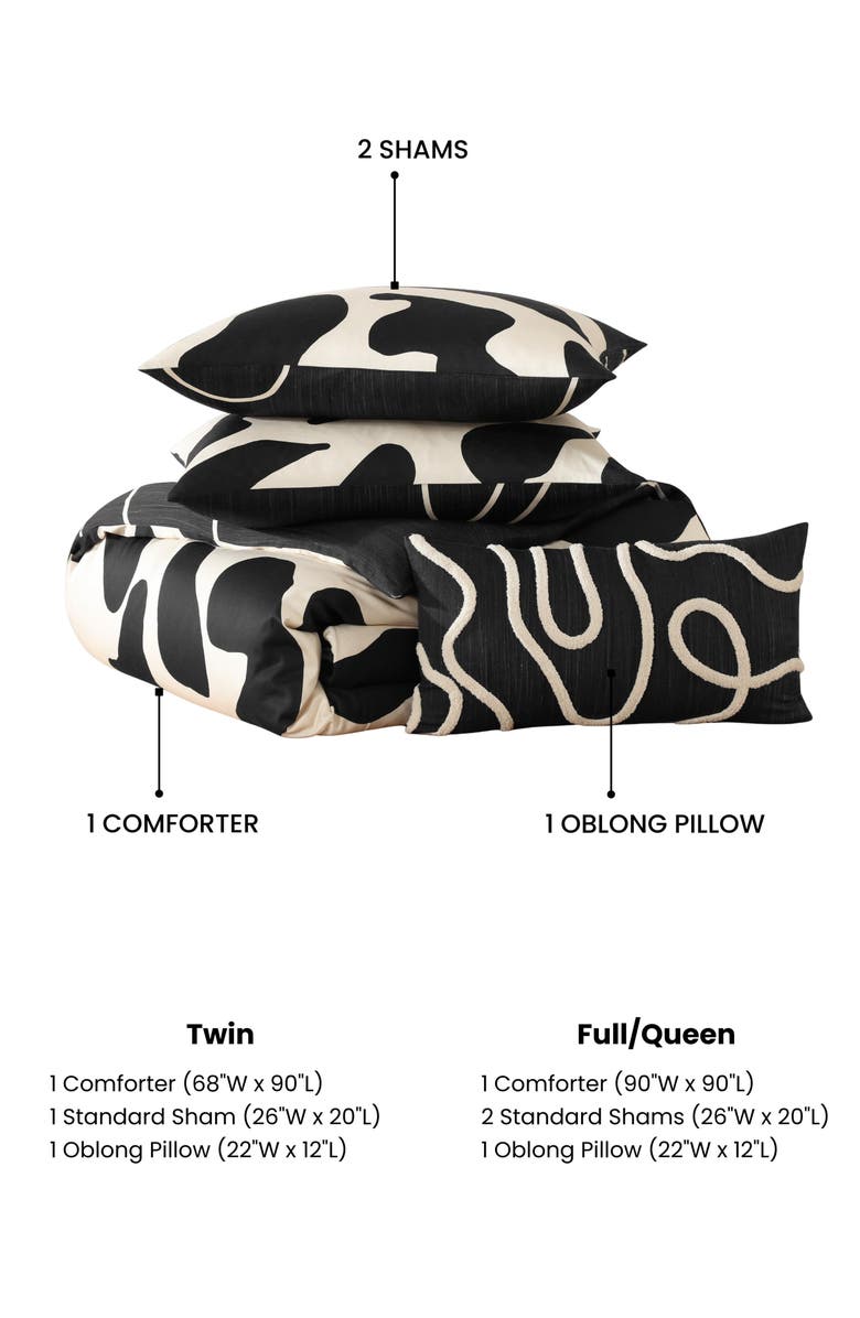 Bebejan Clay Trees Reversible 5-Piece Comforter Set, Alternate, color, Black