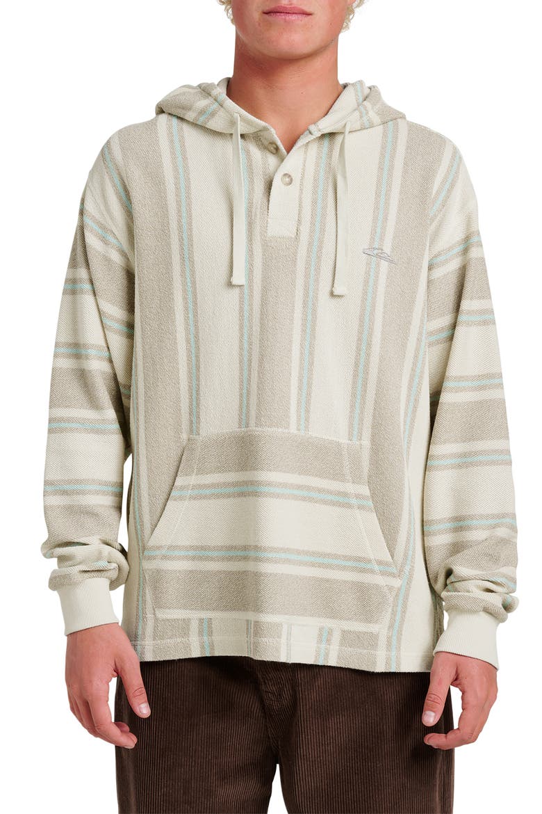 Playa Stripe Henley Hoodie, Main, color, SILVER BIRCH