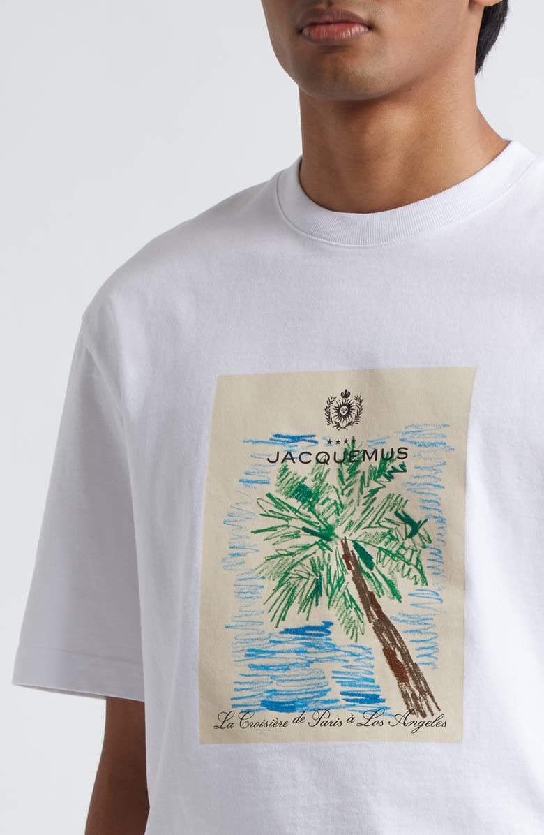 Jacquemus Le T-Shirt Marino Graphic T-Shirt, Alternate, color, Arty Hotel White