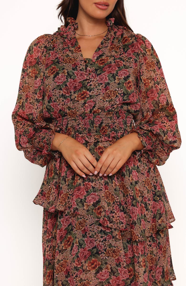 Petal & Pup Tiered Floral Long Sleeve Dress, Alternate, color, Rose