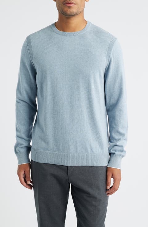 Grassi Crewneck Cotton & Cashmere Sweater