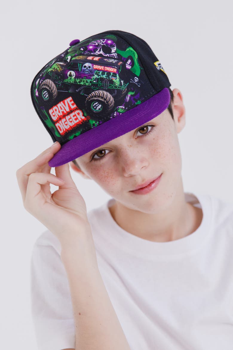 Grave Digger Strapback Baseball Cap, Alternate, color, Grave Digger Black