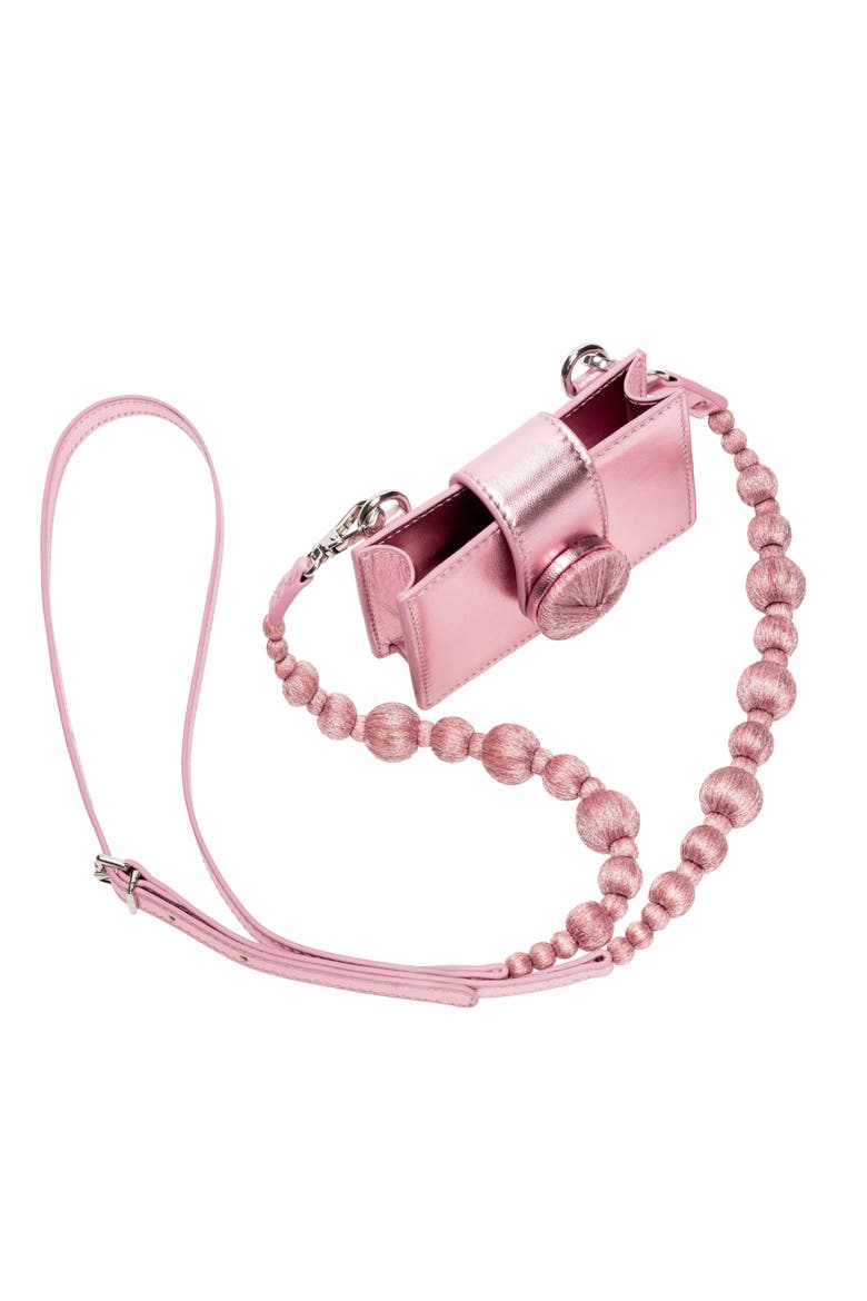 Alessa Metallic Pink Card Holder, Alternate, color, Metallic Pink