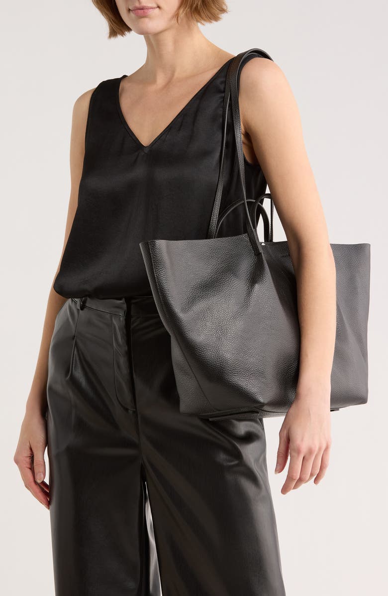 AllSaints Hannah East/West Tote, Alternate, color, Black