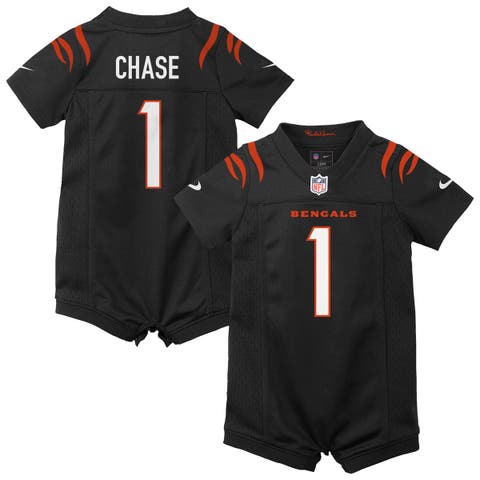 Newborn Nike Ja'Marr Chase Black Cincinnati Bengals Romper Game Jersey