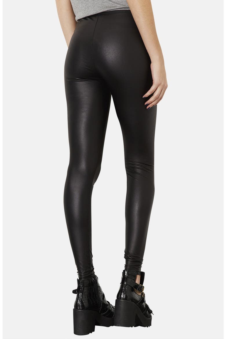 Faux Leather Leggings, Alternate, color, BLACK