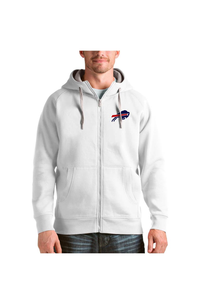 Men's Antigua White Buffalo Bills Victory Full-Zip Hoodie, Alternate, color, White