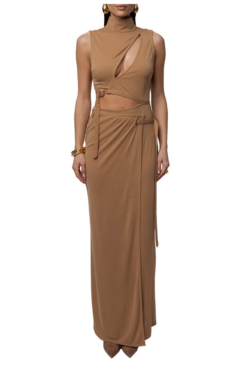 JLUXLABEL Behind The Scenes Dress, Main, color, Tan