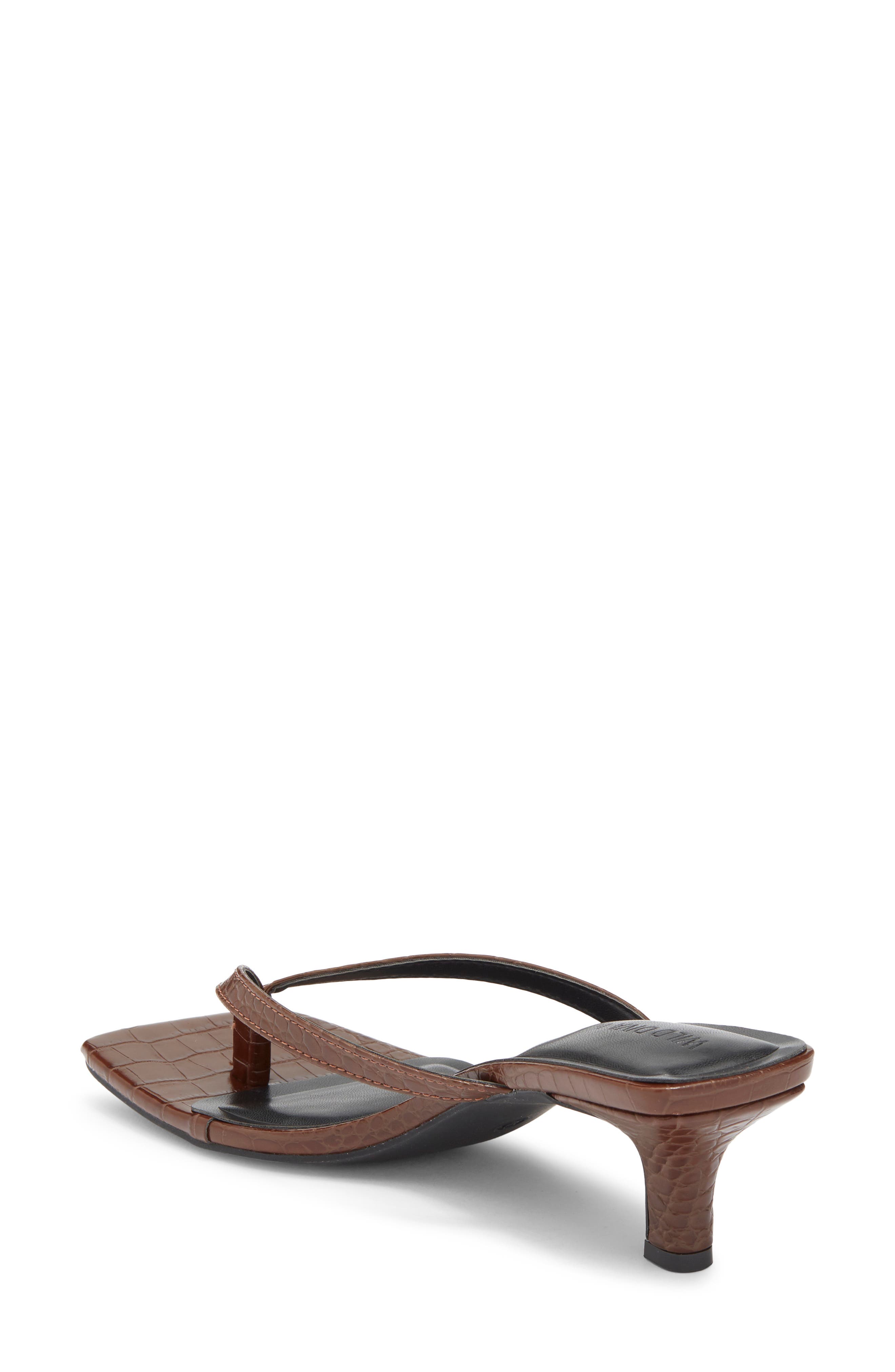 Able Croc Embossed Thong Sandal, Alternate, color, BROWN CROCO