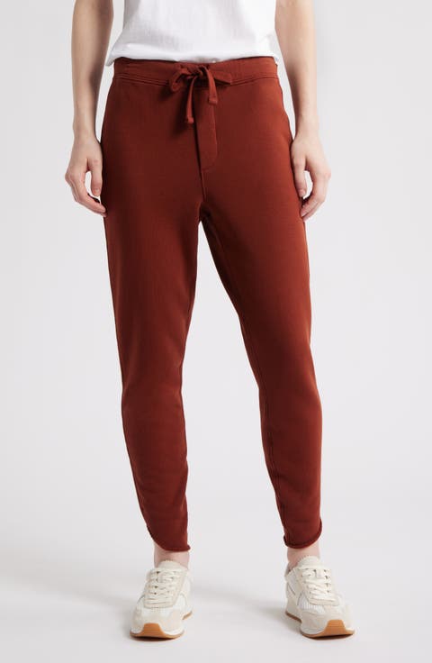 Christine Raw Tulip Hem Cotton Fleece Joggers