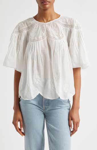 FARM Rio Embroidered Short Sleeve Top