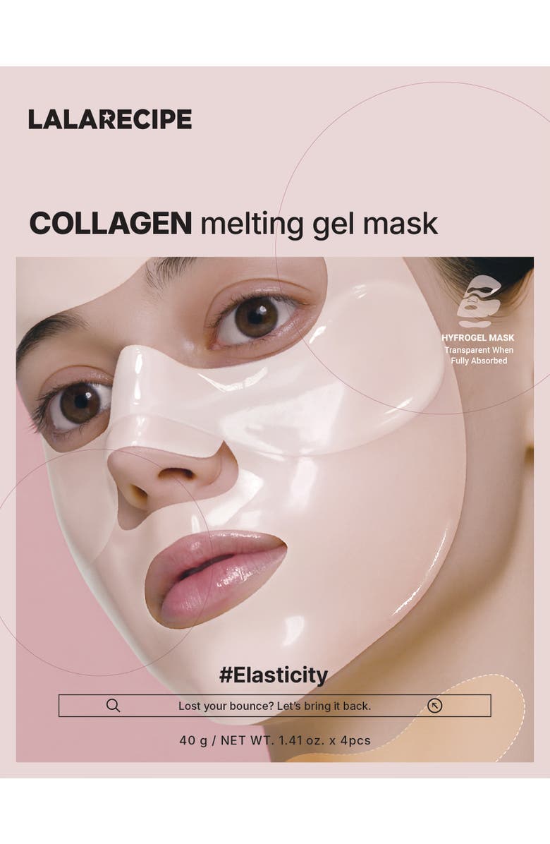 LALA Recipe Collagen Melting Gel Mask Set of 4, Main, color, White