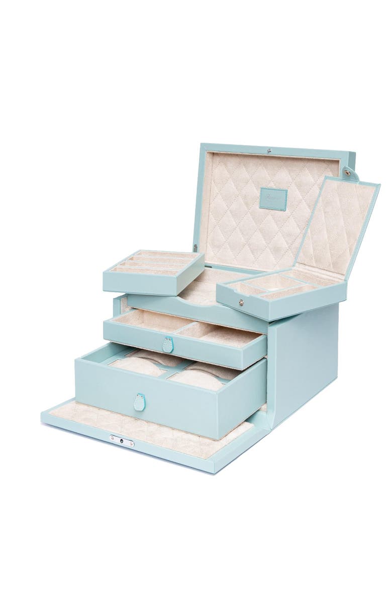 Rapport London Charlotte Jewelry Box, Alternate, color, Turquoise