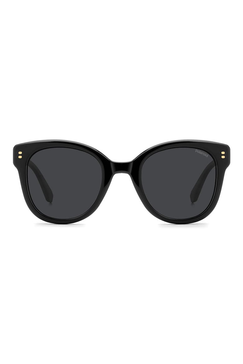 50mm Polarized Round Sunglasses, Alternate, color, BLACK/ GREY