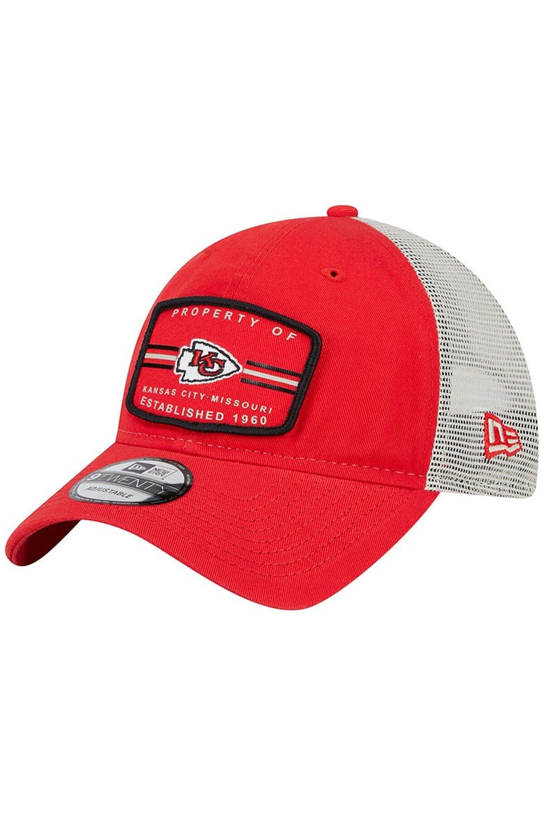 Men's New Era  Red Kansas City Chiefs Property Trucker 9TWENTY Adjustable Hat, Main, color, Red