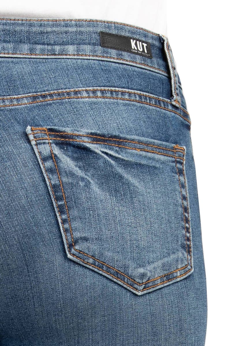 KUT from the Kloth Stella High Waist Raw Hem Flare Jeans, Alternate, color, 