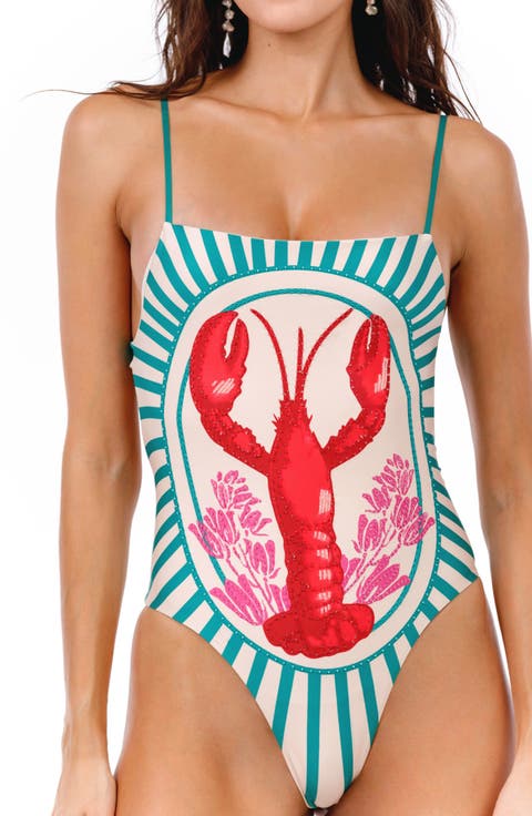 Valmy Alina Beaded Cutout One-Piece Swimsuit