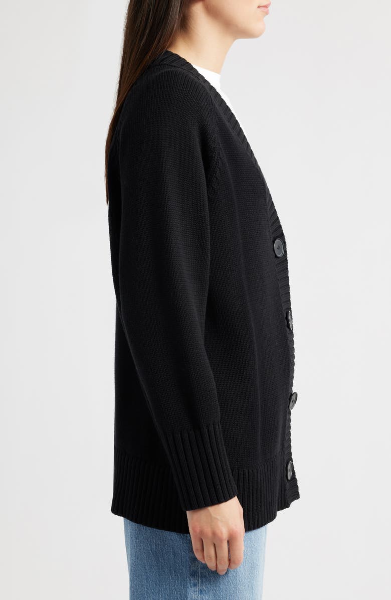 Madewell Oversized Cotton Cardigan, Alternate, color, Jet Black