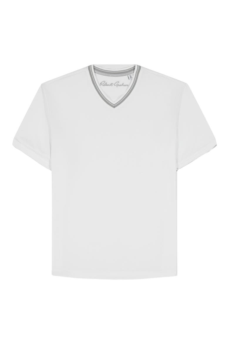 Holton V-Neck Cotton Blend Piqué T-Shirt, Alternate, color, WHITE