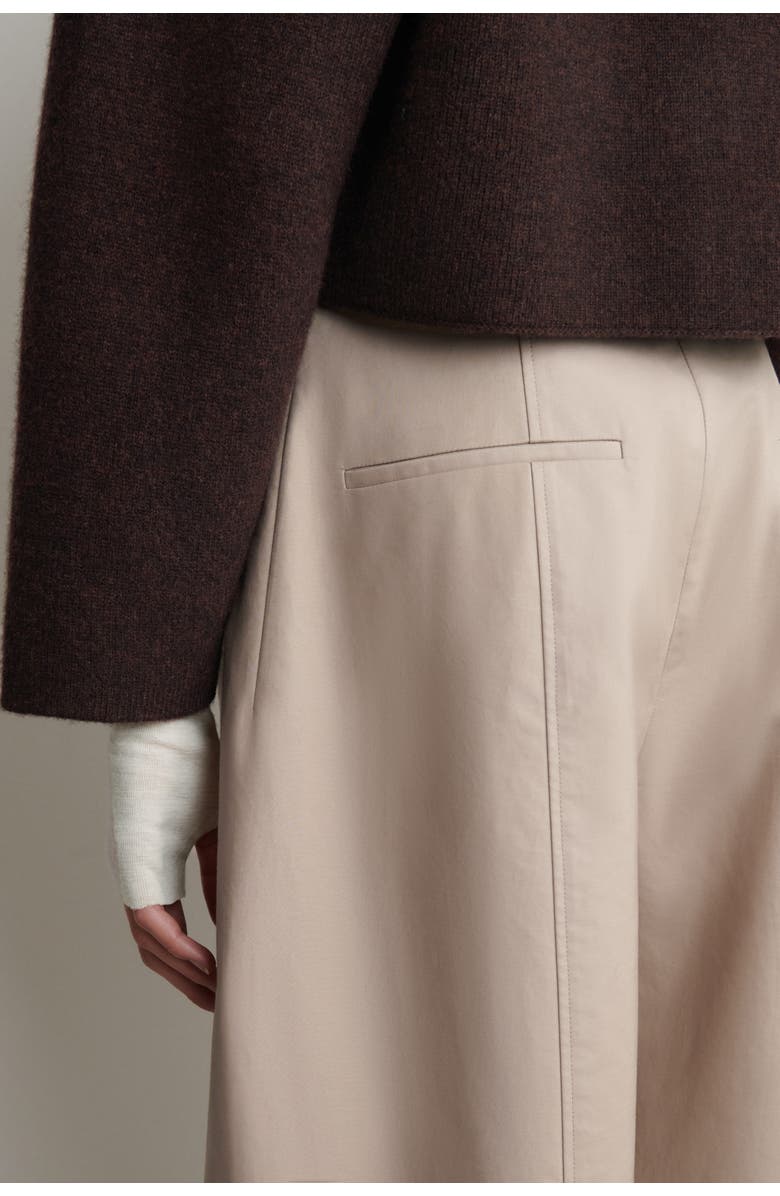 COS Cropped Barrel-Leg Cotton Pants, Alternate, color, Beige